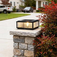 Lampara solar sobremuro rectangular de vidrio regulable IP65 moderno para jardín