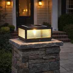 Lampara solar sobremuro rectangular de vidrio regulable IP65 moderno para jardín