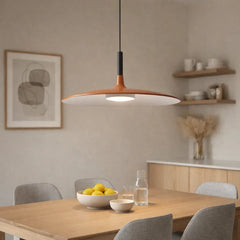 Lámpara colgante LED en forma de plato regulable en altura de estilo nórdico para comedor