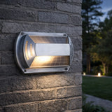 Aplique de pared exterior industrial plateado con LED IP65