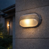 Aplique de pared exterior industrial plateado con LED IP65