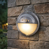 Aplique de pared exterior industrial plateado con LED IP65