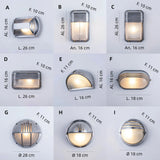 Aplique de pared exterior industrial plateado con LED IP65