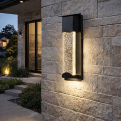 Aplique de Pared Exterior con Sensor de Movimiento LED Moderno Vidrio Negro