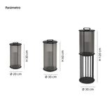 Lampara de pie solar exterior moderna portatil de vidrio farol para terraza