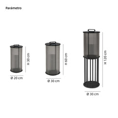 Lampara de pie solar exterior moderna portatil de vidrio farol para terraza