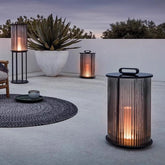 Lampara de Pie Solar Exterior Moderna Portatil de Vidrio Farol para Terraza