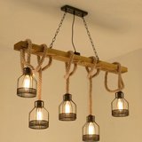 Lámpara Colgante de Cuerda Vintage con Farolillos para Comedor