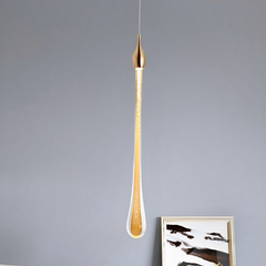 Lámpara colgante gotas de cristal LED dorada de estilo moderno