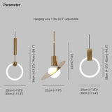 Lámparas colgantes modernas para dormitorio LED minimalista