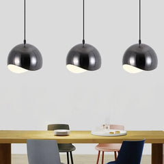 Luces LED en cocinas colgante de diseño semiesférico color negro