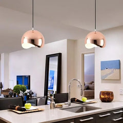 Luces LED en cocinas colgante de diseño semiesférico color negro