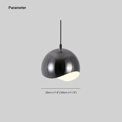 Luces LED en cocinas colgante de diseño semiesférico color negro