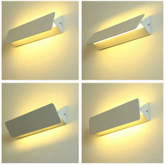 Aplique de pared rectangular blanco LED orientable moderno para dormitorio