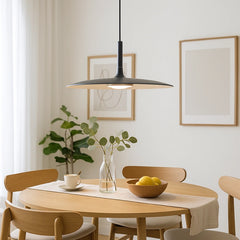 Lámpara colgante LED en forma de plato regulable en altura de estilo nórdico para comedor