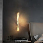 Lámparas de techo cristales colgantes diseño espiral LED dormitorio