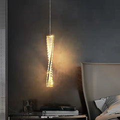 Lámparas de techo cristales colgantes diseño espiral LED dormitorio