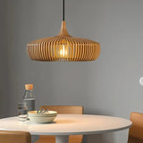 Lámpara colgante de madera estilo nórdico regulable en altura para comedor