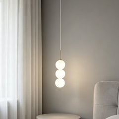 Lámpara colgante con globos de vidrio blanco LED de diseño moderno para dormitorio