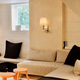 Apliques pared modernos dormitorio de pared con pantalla blanca