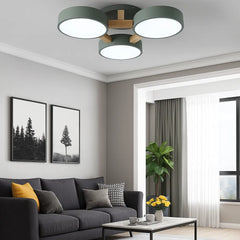 Lámpara de Techo de Madera Multicabezal Nórdica con LED para Salón