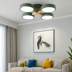 Lámpara de Techo de Madera Multicabezal Nórdica con LED para Salón