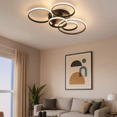 Lámpara de Techo LED Regulable con Diseño Moderno de Aro para Salón