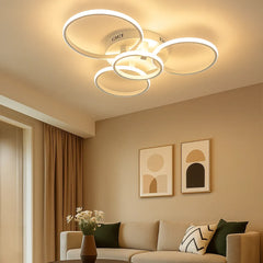 Lámpara de Techo LED Regulable con Diseño Moderno de Aro para Salón