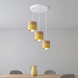Lámpara colgante nórdica cilíndrica LED color Morandi para comedor