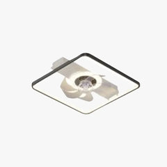 Lámpara de techo negra y dorada con ventilador diseño moderno