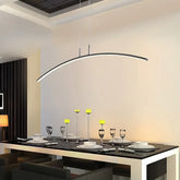 Lamparas modernas para islas de cocina diseño negro arcado LED