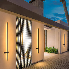 Aplique Solar Lineal Exterior de Estilo Minimalista en Negro