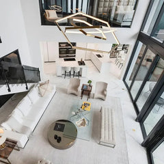 Lámpara colgante hexagonal para salón moderna