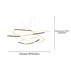 Lámpara colgante hexagonal para salón moderna