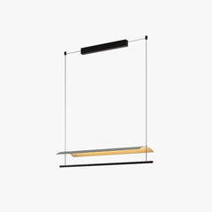 Lampara colgante moderna negra LED diseño lineal para oficina