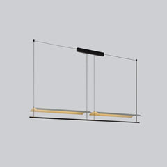 Lampara colgante moderna negra LED diseño lineal para oficina