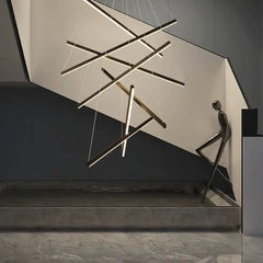 Luminarias colgantes diseño minimalista en barras negras