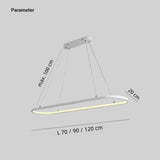 Lámpara colgante ovalada minimalista LED regulable en altura para isla de cocina