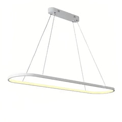 Lámpara colgante ovalada minimalista LED regulable en altura para isla de cocina