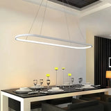 Lámpara colgante ovalada minimalista LED regulable en altura para isla de cocina