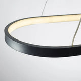 Lámpara colgante ovalada minimalista LED regulable en altura para isla de cocina