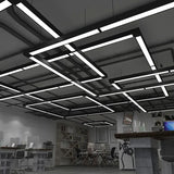 Lamparas colgantes negras LED rectangular para oficina