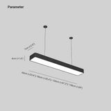 Lamparas colgantes negras LED rectangular para oficina