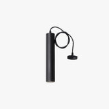 Lámpara colgante cilíndrica negra minimalista regulable en altura para comedor
