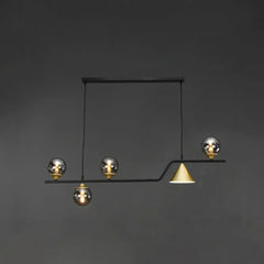 Lamparas colgantes para restaurantes diseño lineal con múltiples bombillas