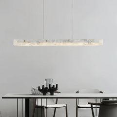 Lámpara colgante de mármol moderna y alargada con LED regulable para comedor