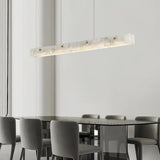 Lámpara colgante de mármol moderna y alargada con LED regulable para comedor