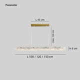Lámpara colgante de mármol moderna y alargada con LED regulable para comedor
