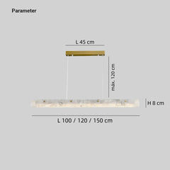 Lámpara colgante de mármol moderna y alargada con LED regulable para comedor