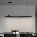 Lámpara colgante lineal LED de metal regulable para comedor minimalista